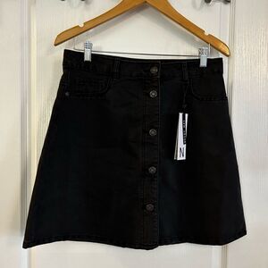Noisy May‎ Size Large Sunny Denim Skater Skirt short Black NWT A line